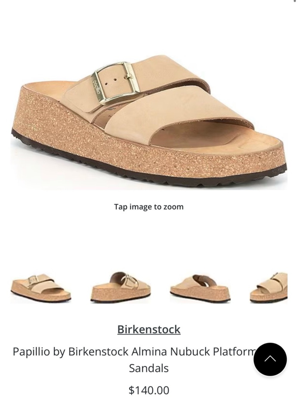 Birkenstock Almina Nubuck Platform Sandals - Beige Cork